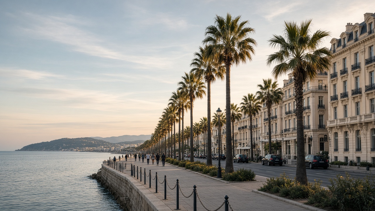Arrivée sur le front de mer à Cannes — hôtel et promenade